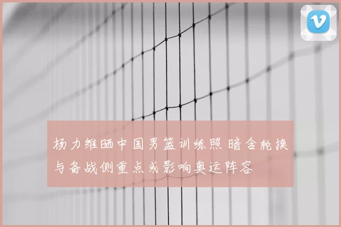 杨力维晒中国男篮训练照 暗含轮换与备战侧重点或影响奥运阵容